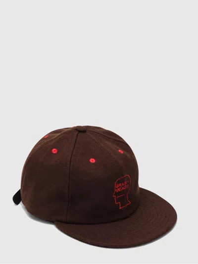 Brain Dead Logohead Six-panel Baseball Hat In Burgundy