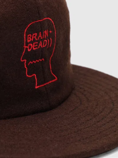 Brain Dead Logohead Six-panel Baseball Hat In Burgundy