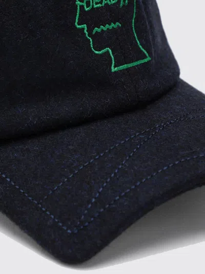 Brain Dead Batwing Logohead Flannel Hat In Blue