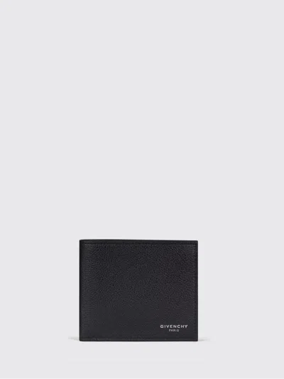 Givenchy Logo Stamp Leather Bi-fold Wallet In Black
