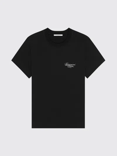Givenchy Black Cotton T-shirt With Logo In Multi