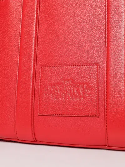 Marc Jacobs The Leather Medium True Red Tote Bag In Red