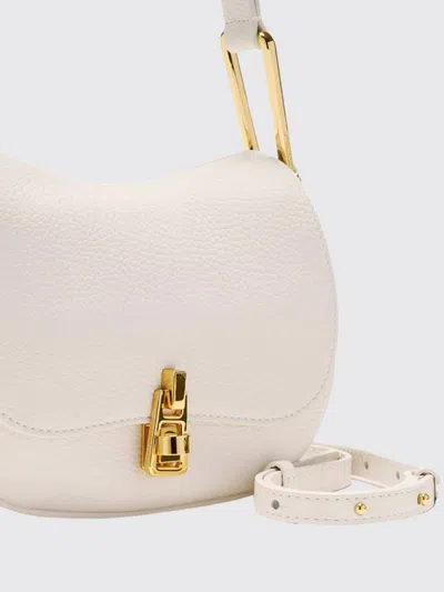 Coccinelle Medium Magie Metallic-handle Leather Tote Bag In White