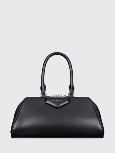 Givenchy Antigona East West Brown Small Handbag With Adjustable And Removable Shoulder Strap And Logo Letteri In Black