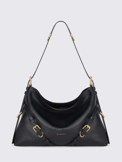 Givenchy Women Large Voyou Shoulder Bag In Shiny Leather In Black