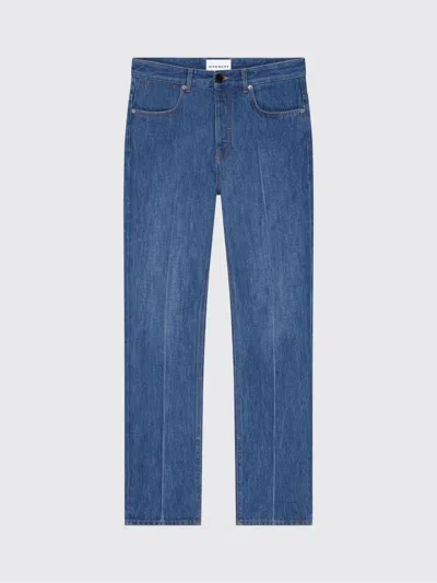 Givenchy Straight Fit Shadow Washed Jeans With Crease Effect In Blue