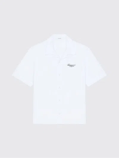 Givenchy Convertible-collar Logo-print Cotton-poplin Shirt In White
