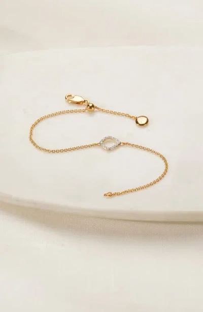 Monica Vinader Riva Mini Kite Diamond Bracelet In Gold