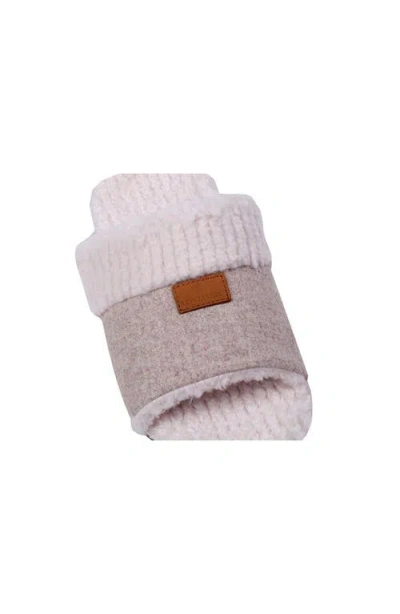 Revitalign Juniper Orthotic Faux Shearling Trimmed Open Toe Slipper In Brown