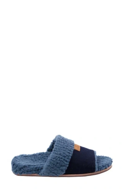 Revitalign Juniper Faux Shearling Orthotic Slide Sandal In Blue