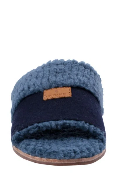 Revitalign Juniper Faux Shearling Orthotic Slide Sandal In Blue
