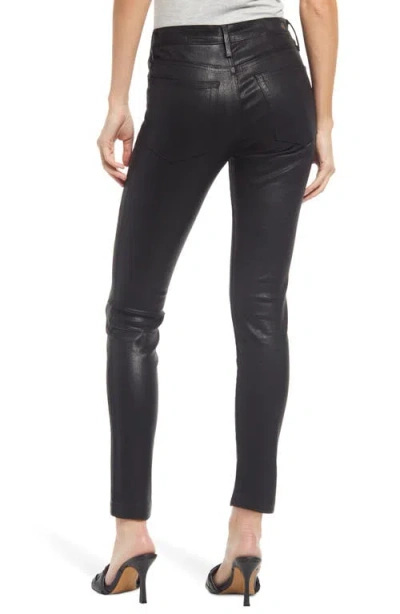 Ag The Farrah High Rise Ankle Skinny Leather Panel Denim Pants