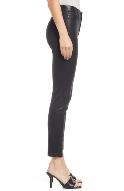 Ag The Farrah High Rise Ankle Skinny Leather Panel Denim Pants