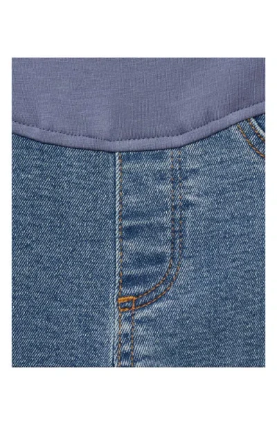 Mango Over The Bump Crop Flare Maternity Jeans In Blue