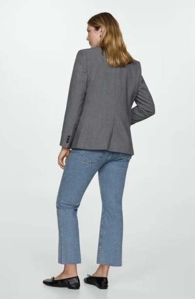 Mango Over The Bump Crop Flare Maternity Jeans In Blue