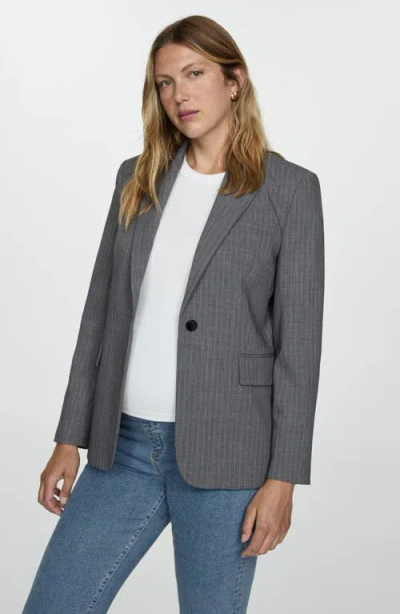 Mango Over The Bump Crop Flare Maternity Jeans In Blue