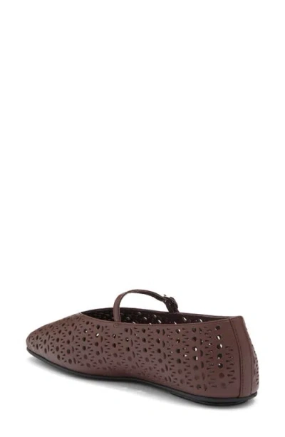 Jeffrey Campbell Khloe Perforated Square Toe Flat In Brown