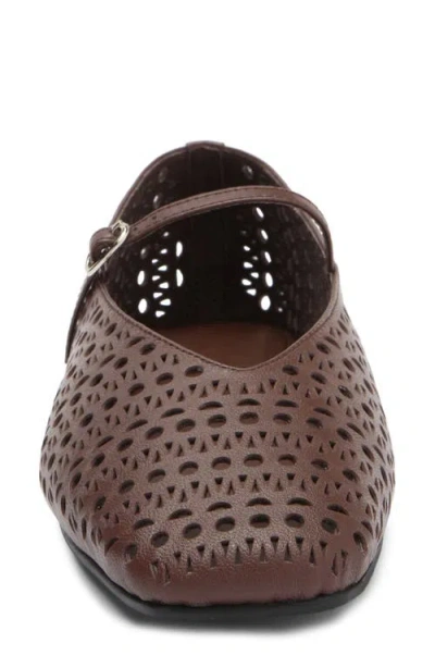 Jeffrey Campbell Khloe Perforated Square Toe Flat In Brown