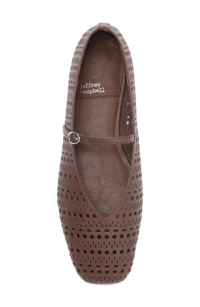 Jeffrey Campbell Khloe Perforated Square Toe Flat In Brown