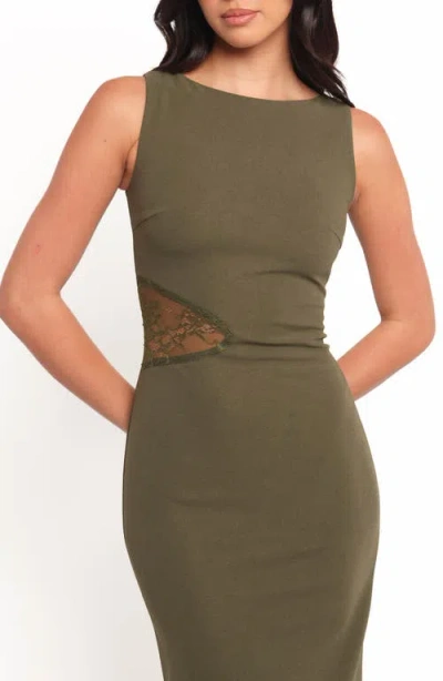 Petal And Pup Petal & Pup Kylie Lace Detail Body-con Maxi Dress In Green