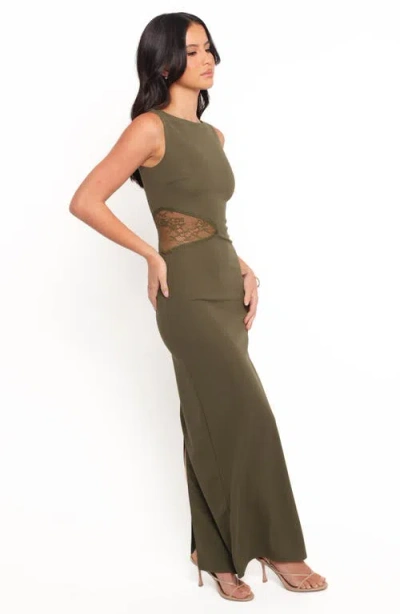 Petal And Pup Petal & Pup Kylie Lace Detail Body-con Maxi Dress In Green
