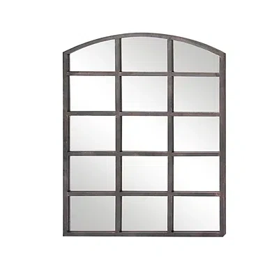 Kirkland's Arched Windowpane Wall Mirror In Gray