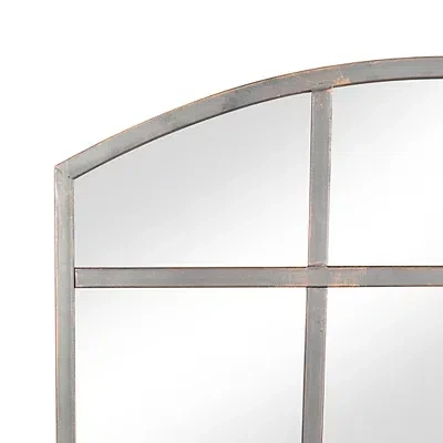 Kirkland's Arched Windowpane Wall Mirror In Gray