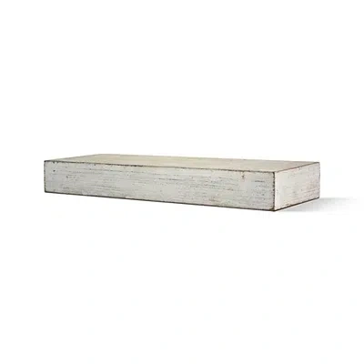 Kirkland's Washed Wood Floating Shelf In White
