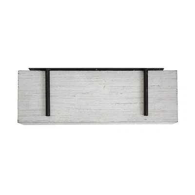 Kirkland's Washed Wood Floating Shelf In White