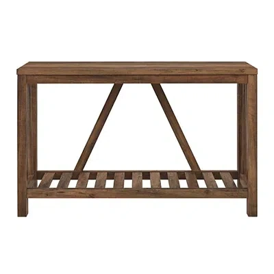 Kirkland's Rustic Oak A-frame Console Table In Brown