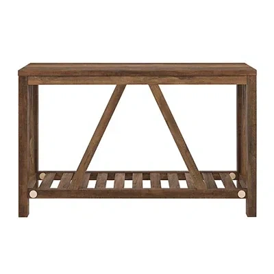 Kirkland's Rustic Oak A-frame Console Table In Brown