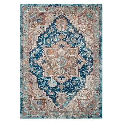 Kirkland's Deep Blue Arkin Transitional Area Rug In Multi