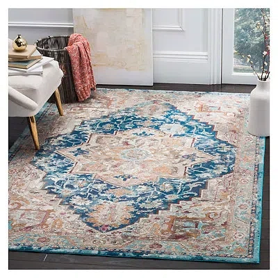Kirkland's Deep Blue Arkin Transitional Area Rug In Blue