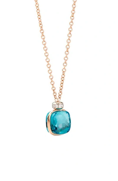 Pomellato Nudo London Blue Topaz Pendant Necklace In Gold