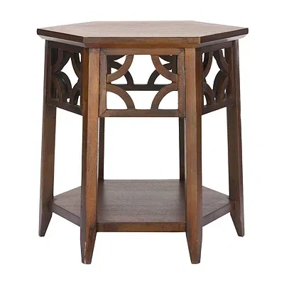 Kirkland's Colin Hexagon Accent Table In Brown
