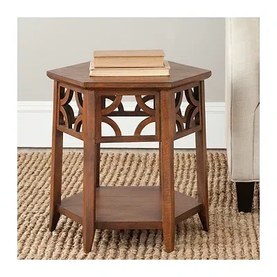 Kirkland's Colin Hexagon Accent Table In Brown
