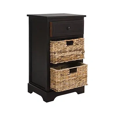 Kirkland's Cora Accent Table With Woven Storage Baskets In Multi