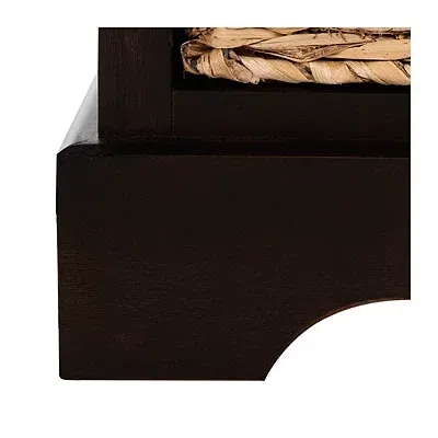 Kirkland's Cora Accent Table With Woven Storage Baskets In Multi