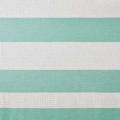 Kirkland's Stripe Waffle Weave Shower Curtain In Green