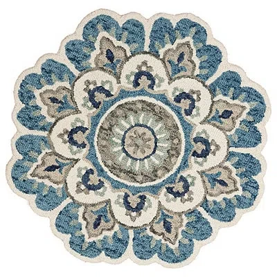 Kirkland's Floral Round Edged Area Rug In Multi