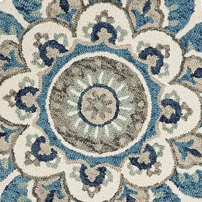 Kirkland's Floral Round Edged Area Rug In Multi