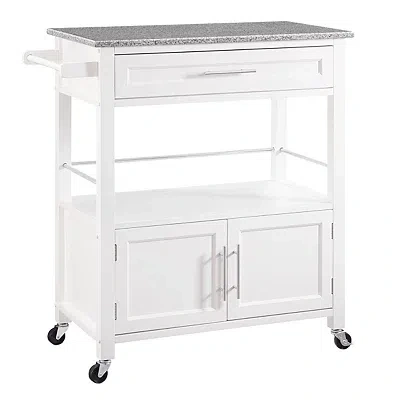 Kirkland's Parker Granite Top Rolling Kitchen Cart In Gray