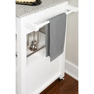 Kirkland's Parker Granite Top Rolling Kitchen Cart In Gray