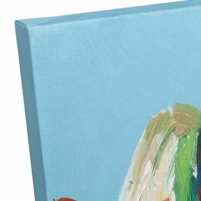 Kirkland's Bright Floral Dog Canvas Art Print By Lily Barton In Multi