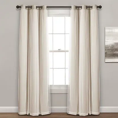 Kirkland's Wheat Curtain Panel Set With Overlay In White