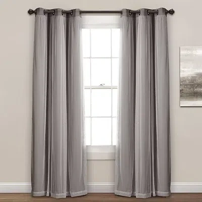 Kirkland's Curtain Panel Set With Overlay In Gray
