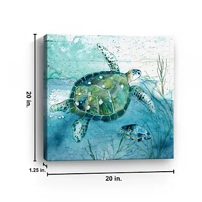 Kirkland's Island Swim I Giclee Canvas Art Print In Blue