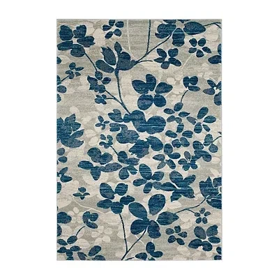 Kirkland's Everley Floral Rug In Blue