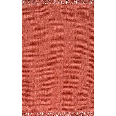 Kirkland's Hand Woven Chunky Loop Jute Area Rug In Red