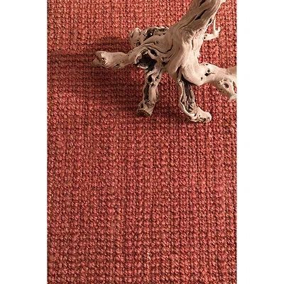 Kirkland's Hand Woven Chunky Loop Jute Area Rug In Red